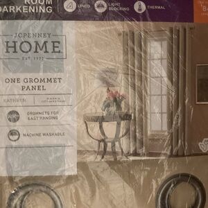 JCPenney Home new in package room darkening curtain panel 50”x84” bronze grommet